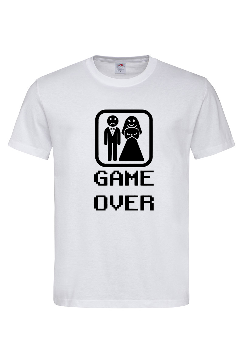 Біла чоловіча футболка Game Over