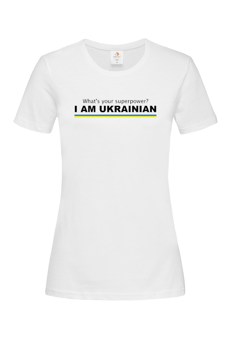 Жіноча футболка What`s your superpower біла