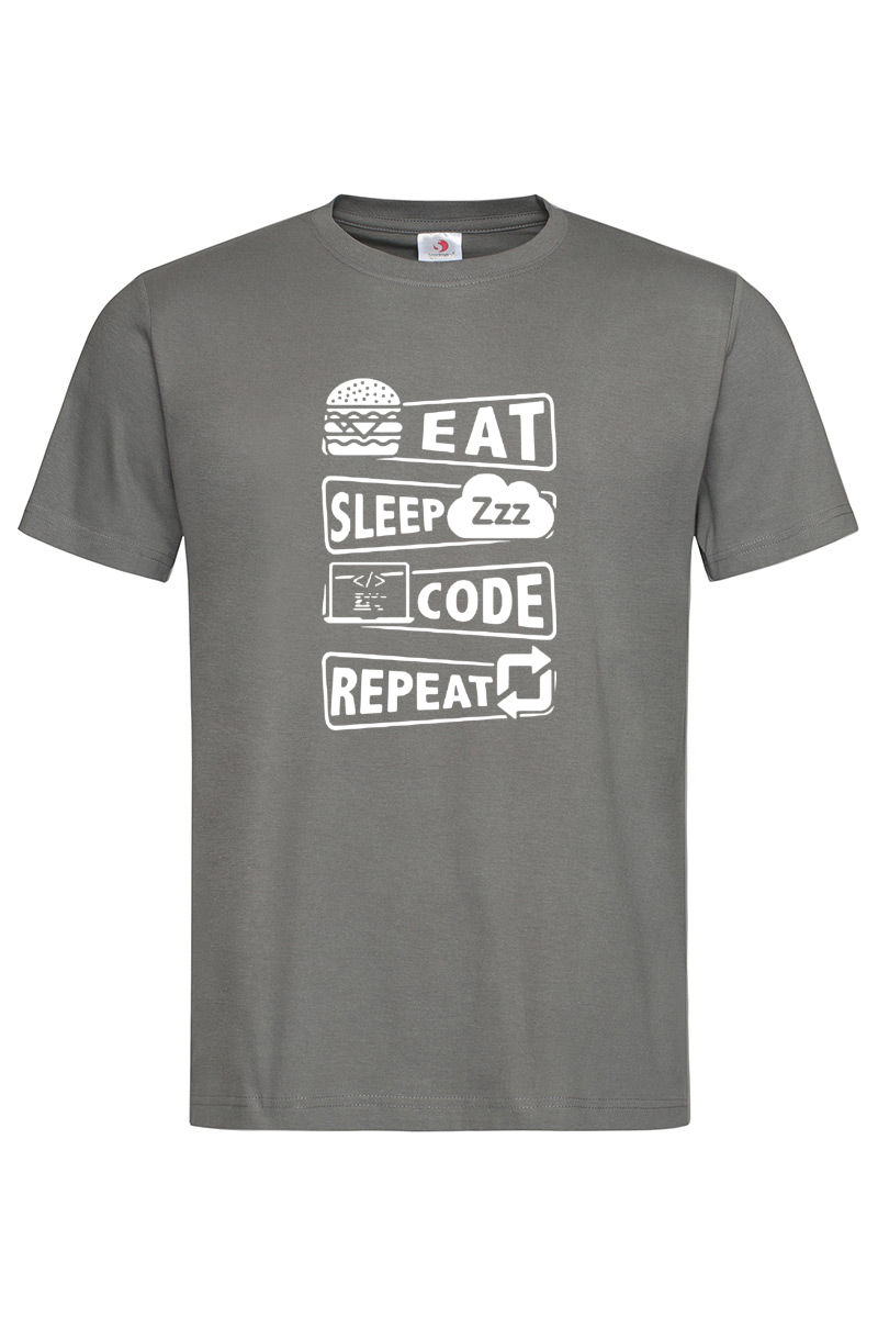 Чоловіча футболка Eat Sleep Code Repeat графіт