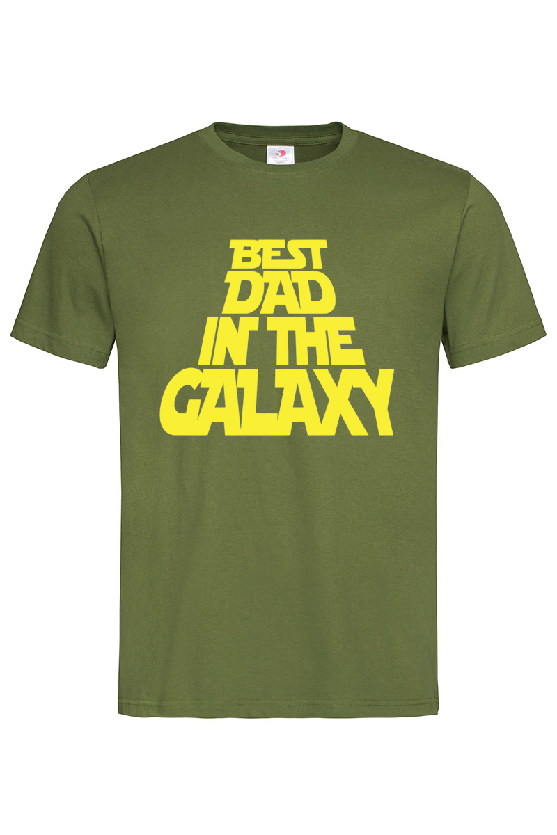 Чоловіча футболка для тата Best Dad In The Galaxy хакі