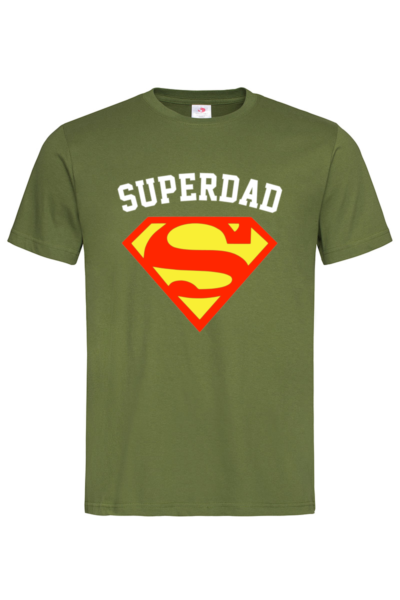 Чоловіча футболка Супер тато Superdad хакі