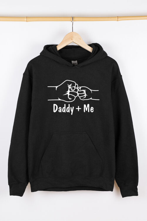 Теплий чоловічий худі чорний для тата Daddy + me
