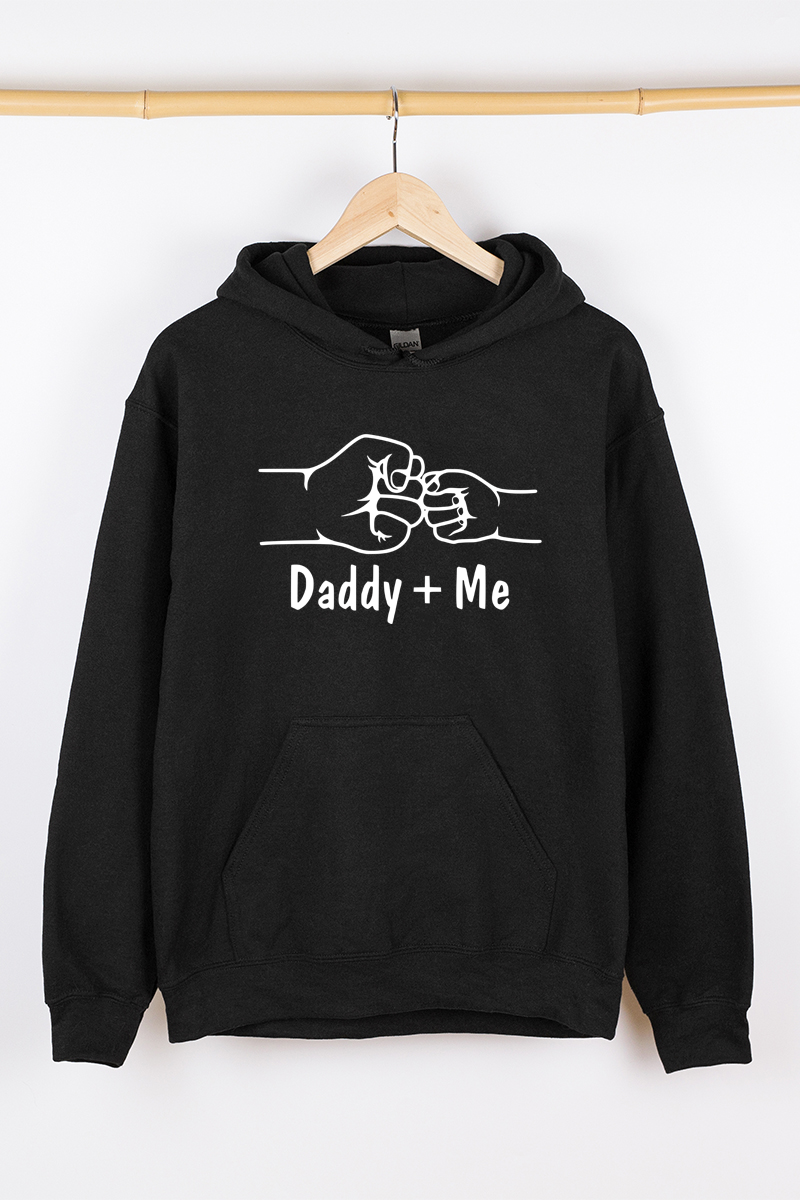 Теплий чоловічий худі чорний для тата Daddy + me