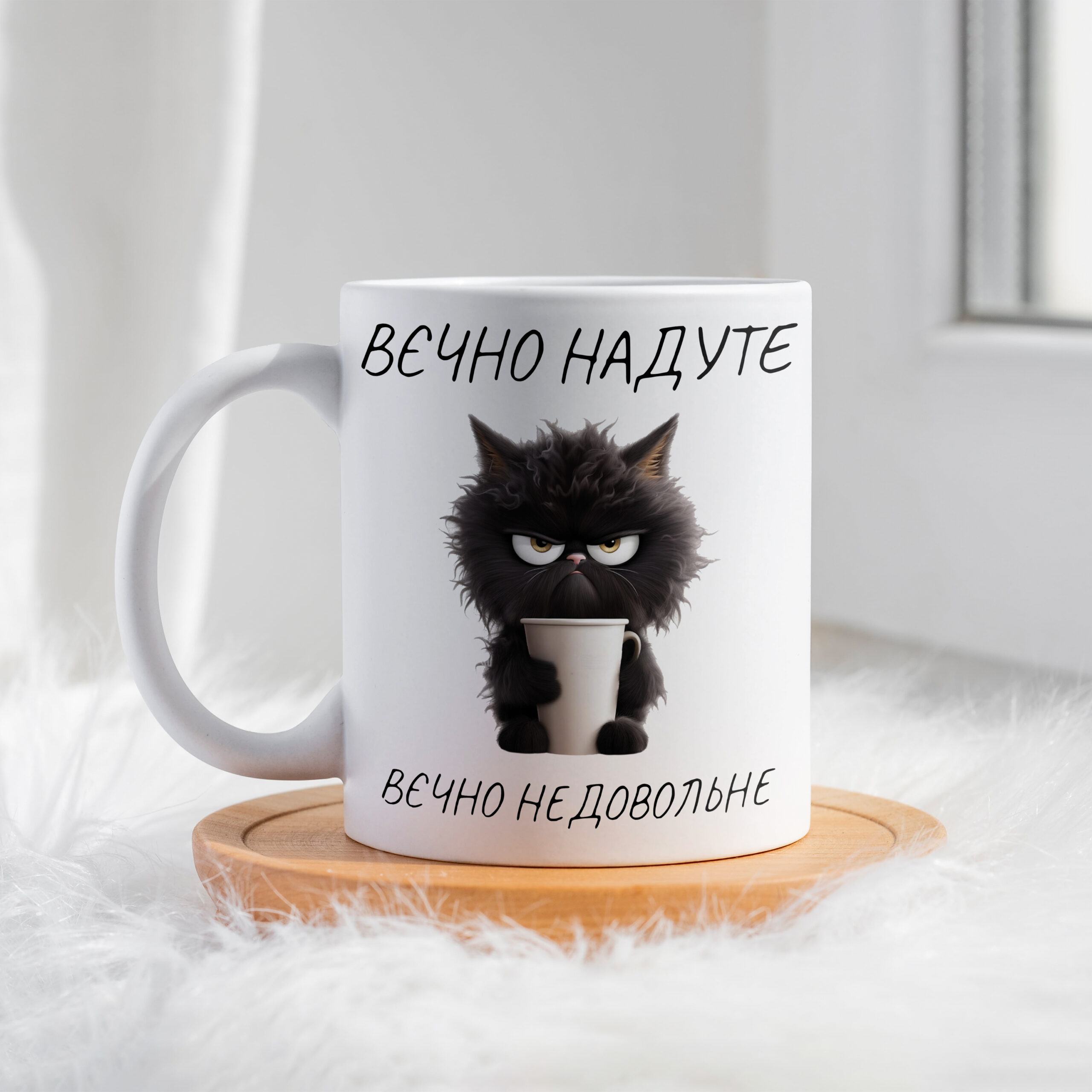 Чашка Вєчно надуте котик
