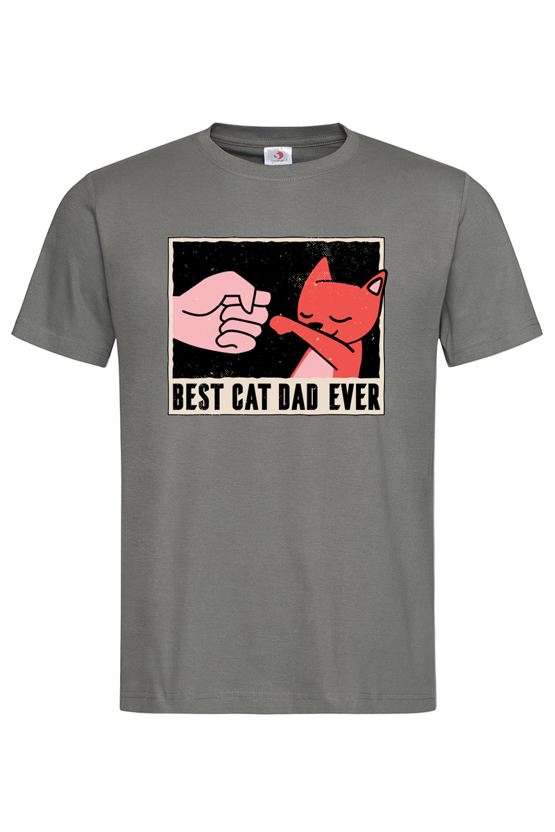 Футболка чоловіча Best cat dad ever графіт