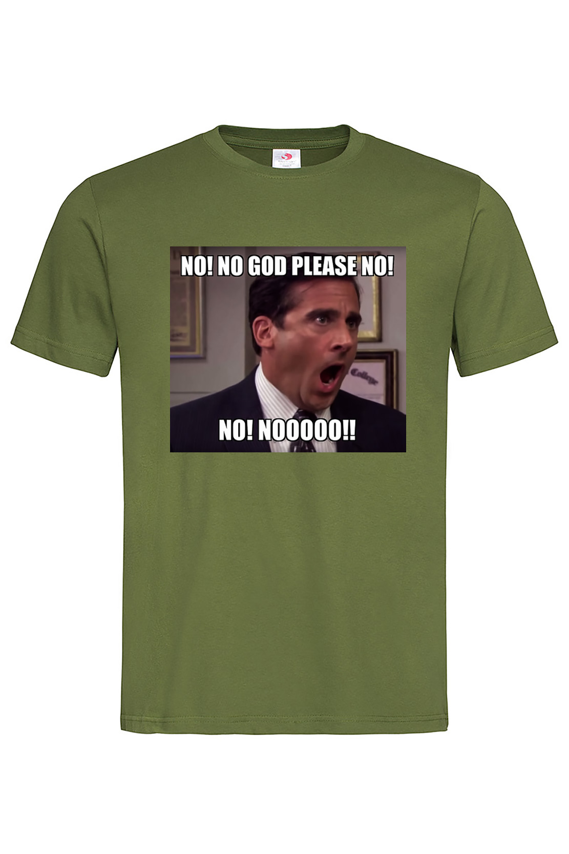Чоловіча футболка NO GOD PLEASE NO Хакі