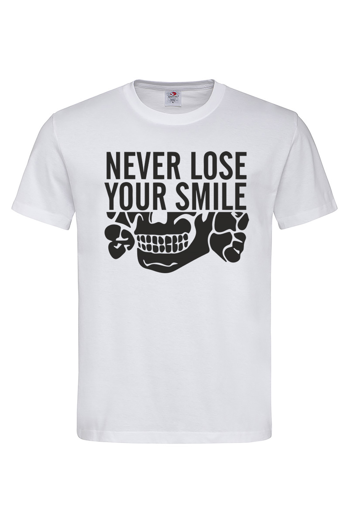 Чоловіча футболка NEVER LOSE YOUR SMILE Біла