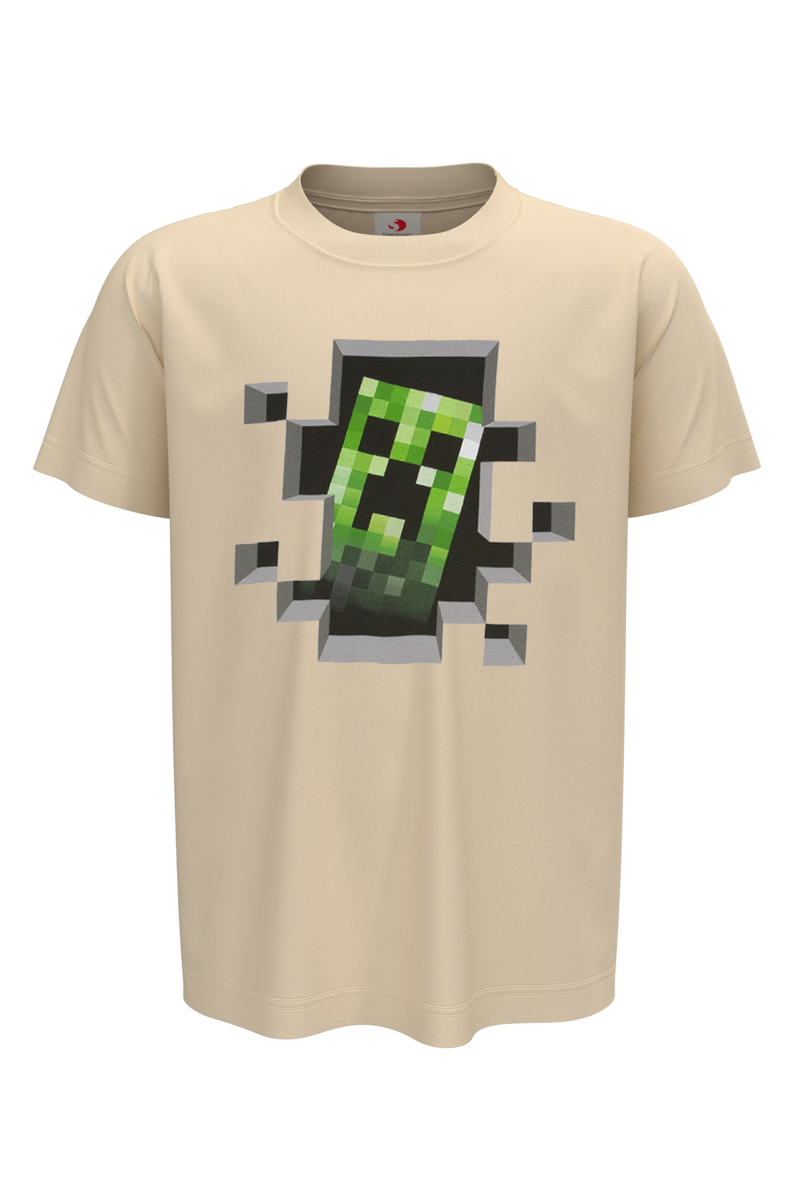 Дитяча футболка Minecraft Кріпер у шахті Беж