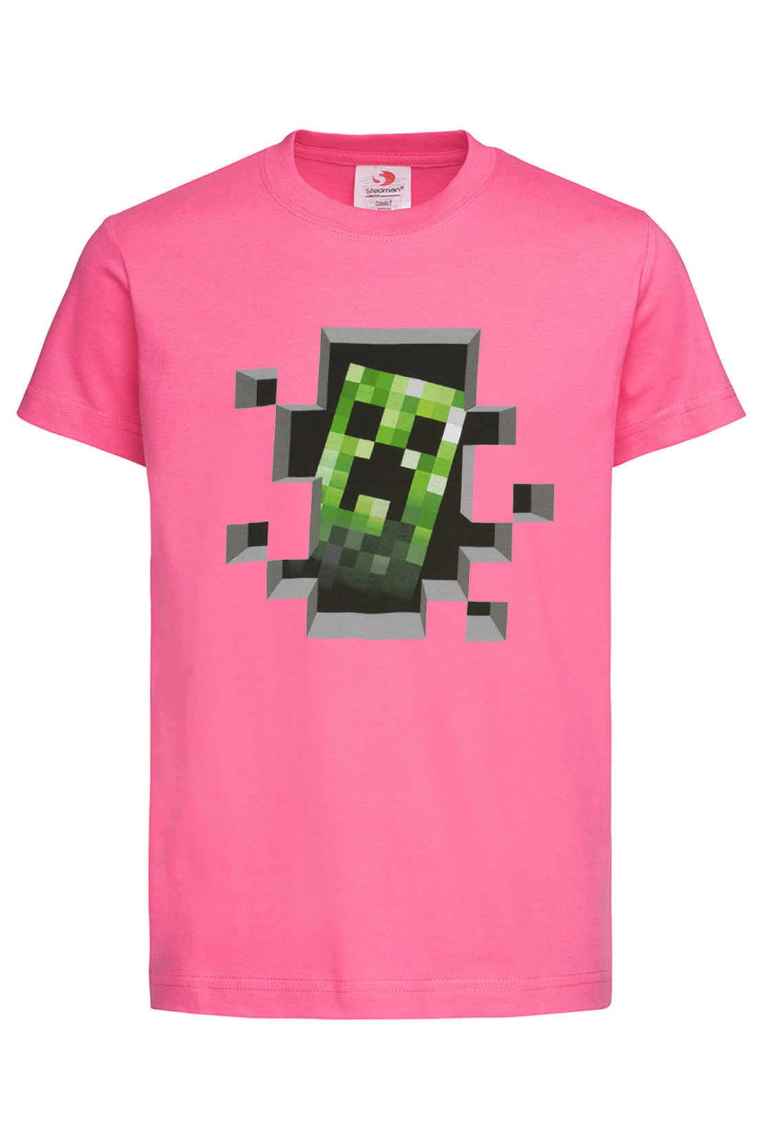 Дитяча футболка Minecraft Кріпер у шахті Рож