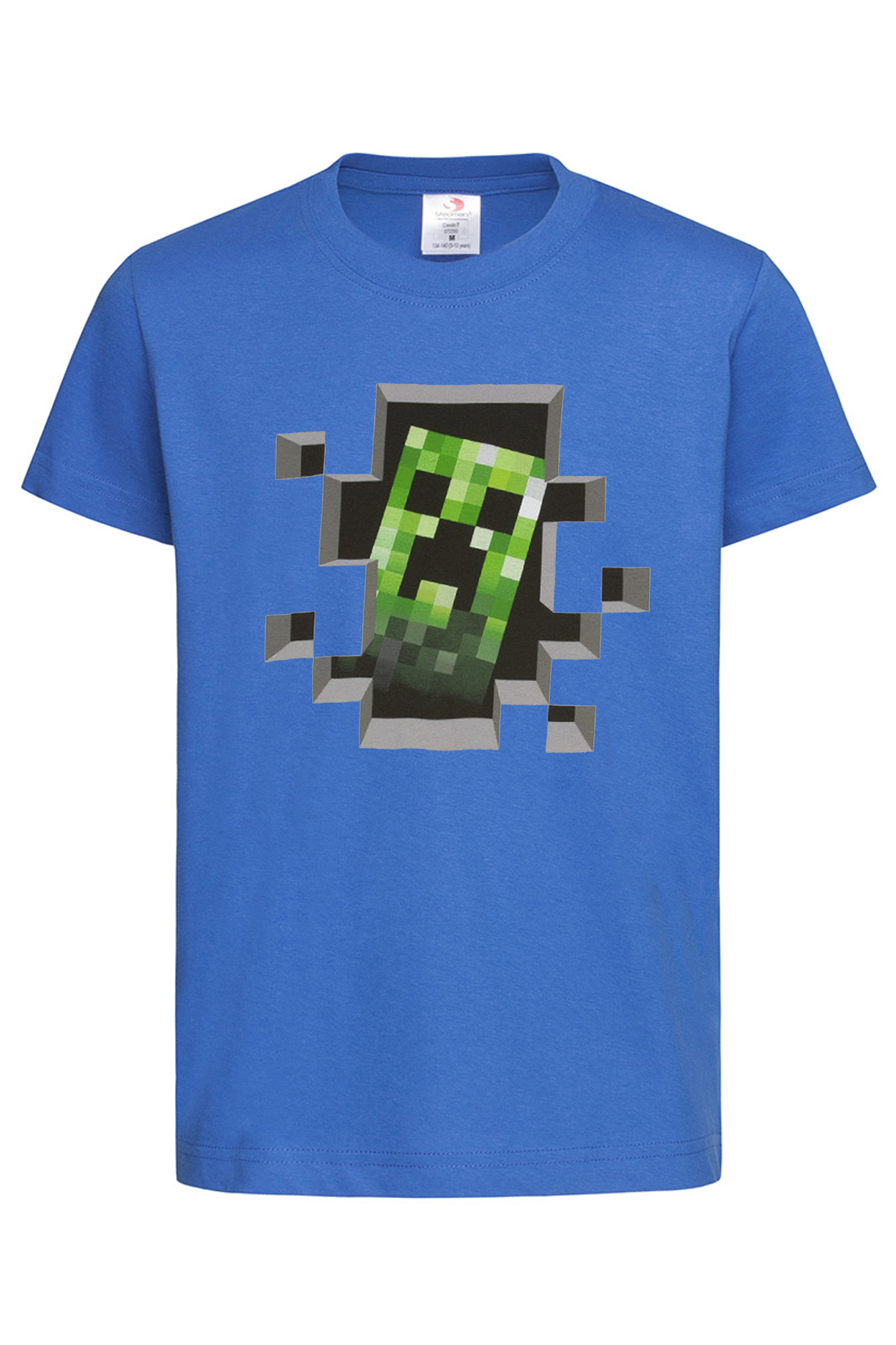 Дитяча футболка Minecraft Кріпер у шахті Син