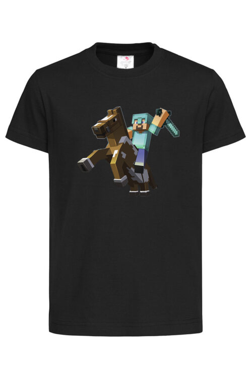 Дитяча футболка Minecraft Стів на коні