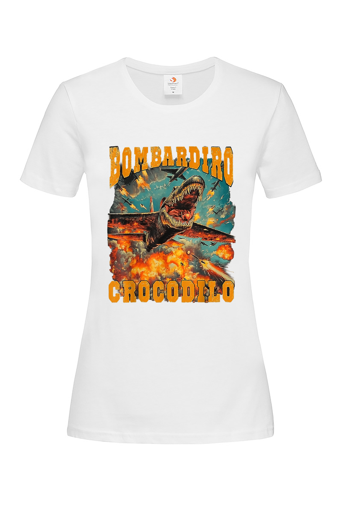 Жіноча футболка BOMBARDIRO CROCODILO 1 біл