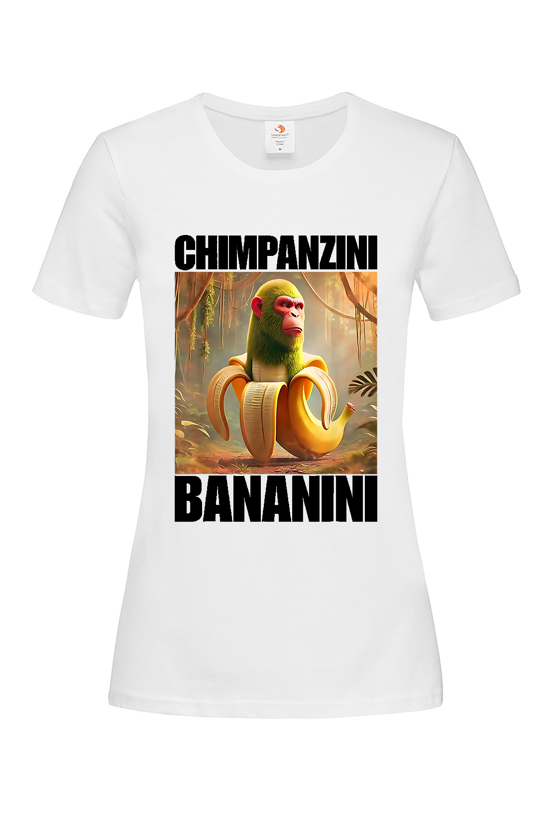 Жіноча футболка CHIMPANZINI BANANINI біл