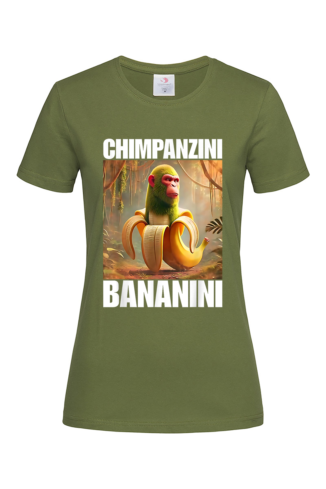 Жіноча футболка CHIMPANZINI BANANINI хак