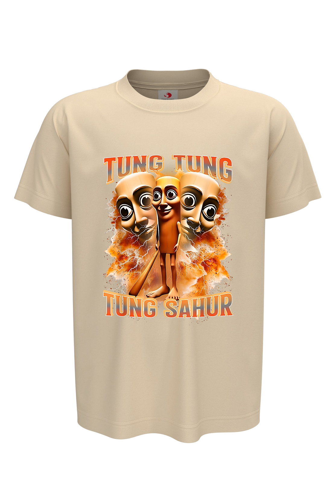 Дитяча футболка TUNG TUNG TUNG SAHUR 1 беж