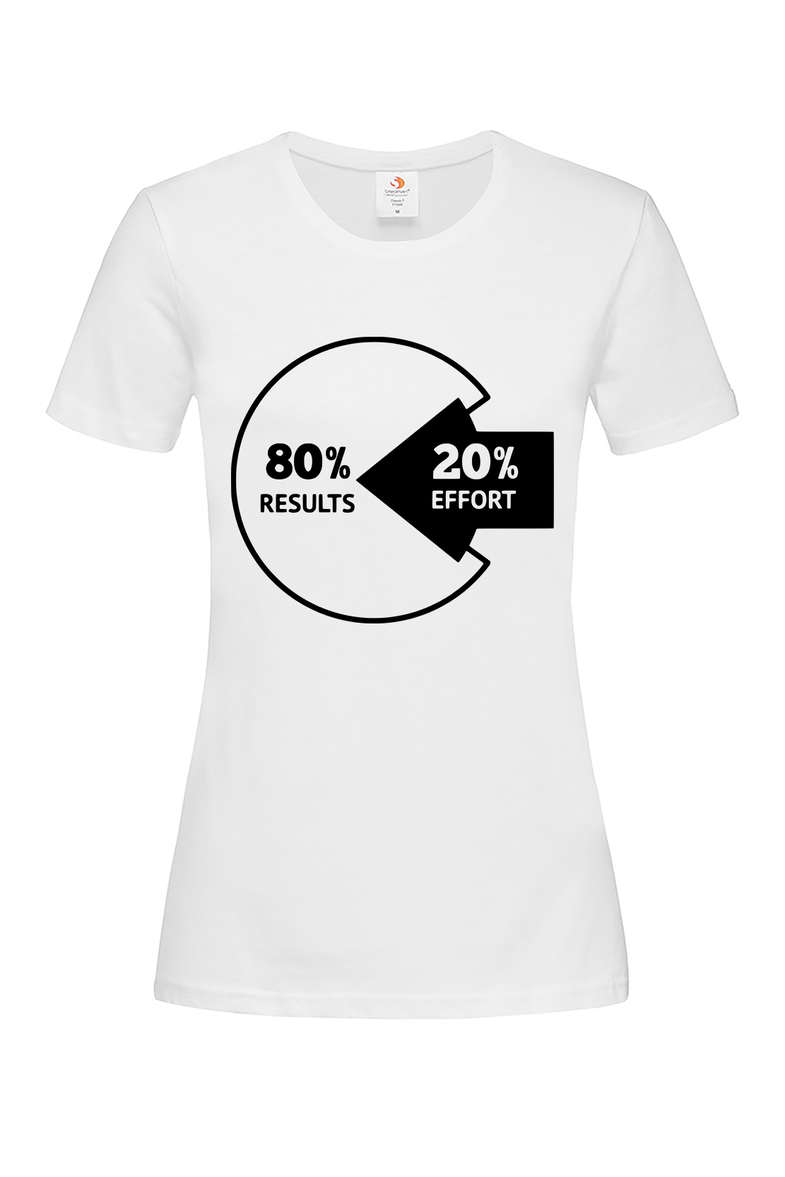 Жіноча футболка 80% results 20% effort біл