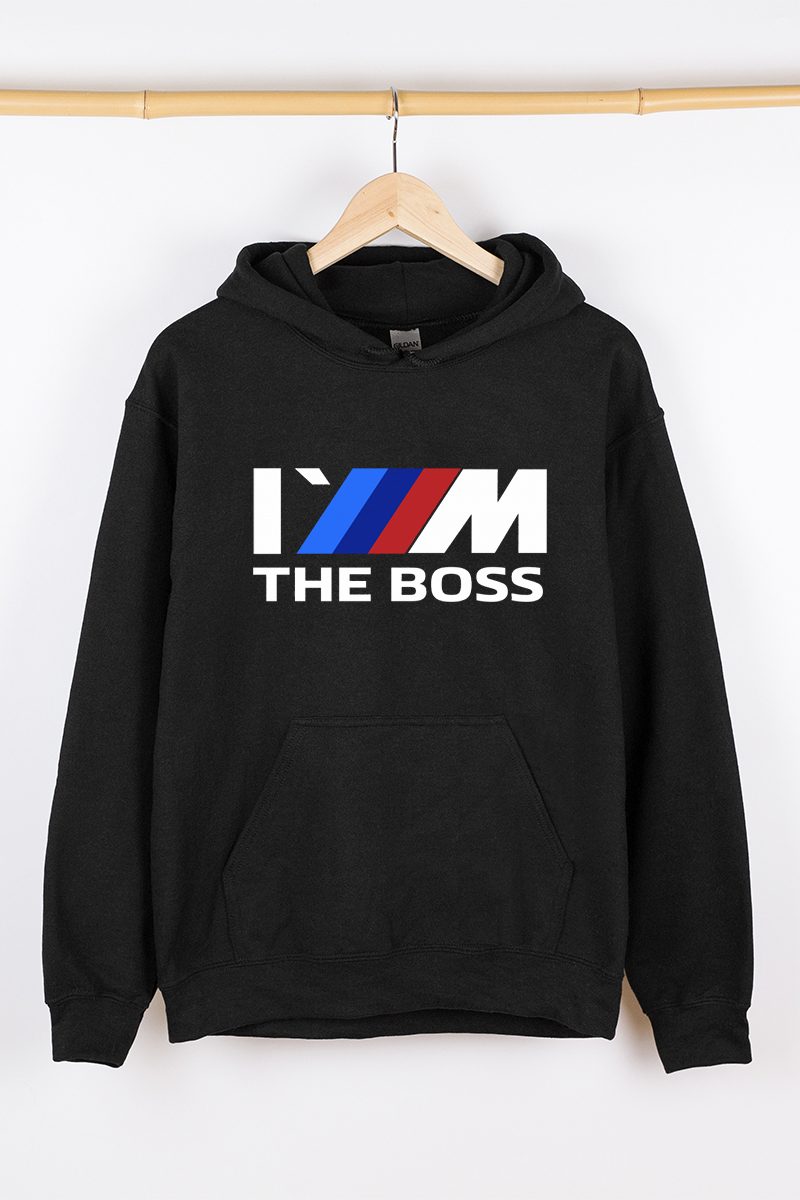 Теплий чоловічий худі чорний I’m The Boss