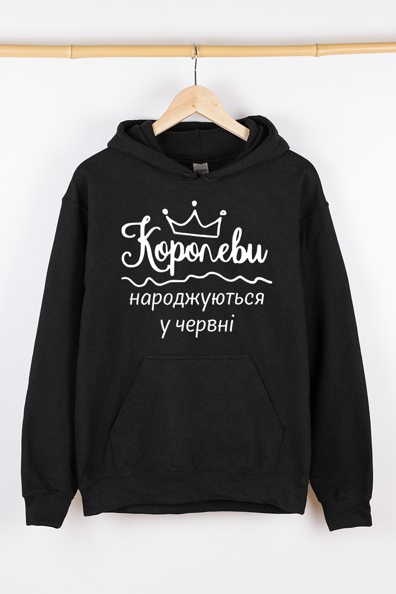 Жіночий худі чорний теплий Королеви народжуються у червні
