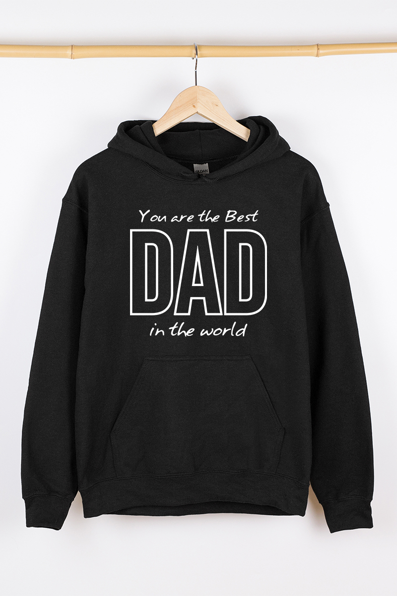 Теплий чоловічий худі чорний You are the Best DAD in the world