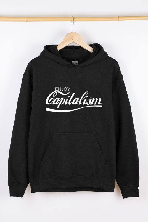 Жіночий худі чорний теплий ENJOY CAPITALISM