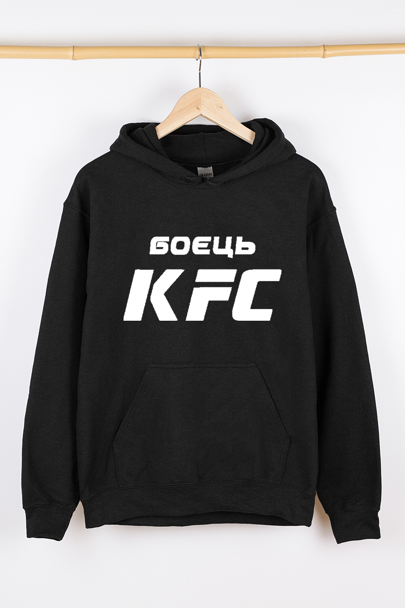 Теплий чоловічий худі чорний Боєць KFC