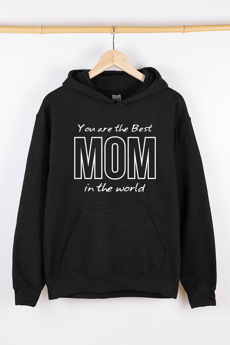 Жіночий худі чорний теплий You are the Best MOM in the world