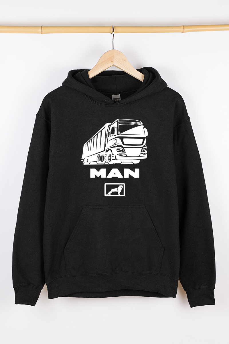Теплий чоловічий худі чорний MAN