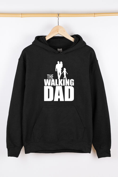 Теплий чоловічий худі чорний The walking dad