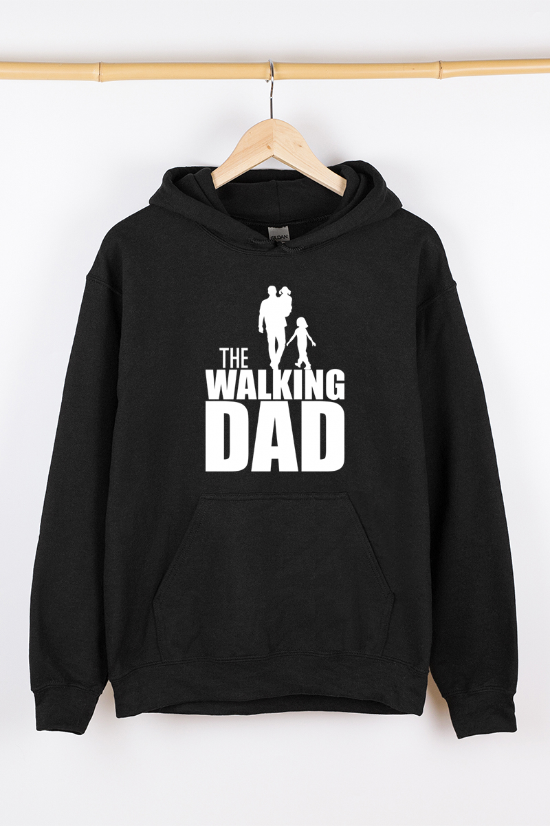 Теплий чоловічий худі чорний The walking dad