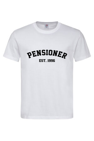 Чоловіча футболка PENSIONER EST. 1996 біл